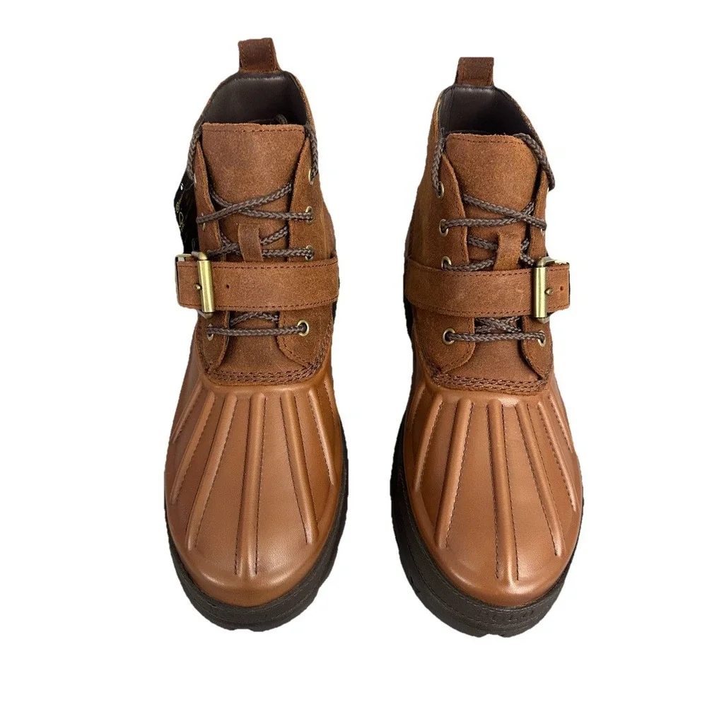 Polo Ralph Lauren Men's Oslo Low Suede Waterproof Leather Boots Size 9 D New